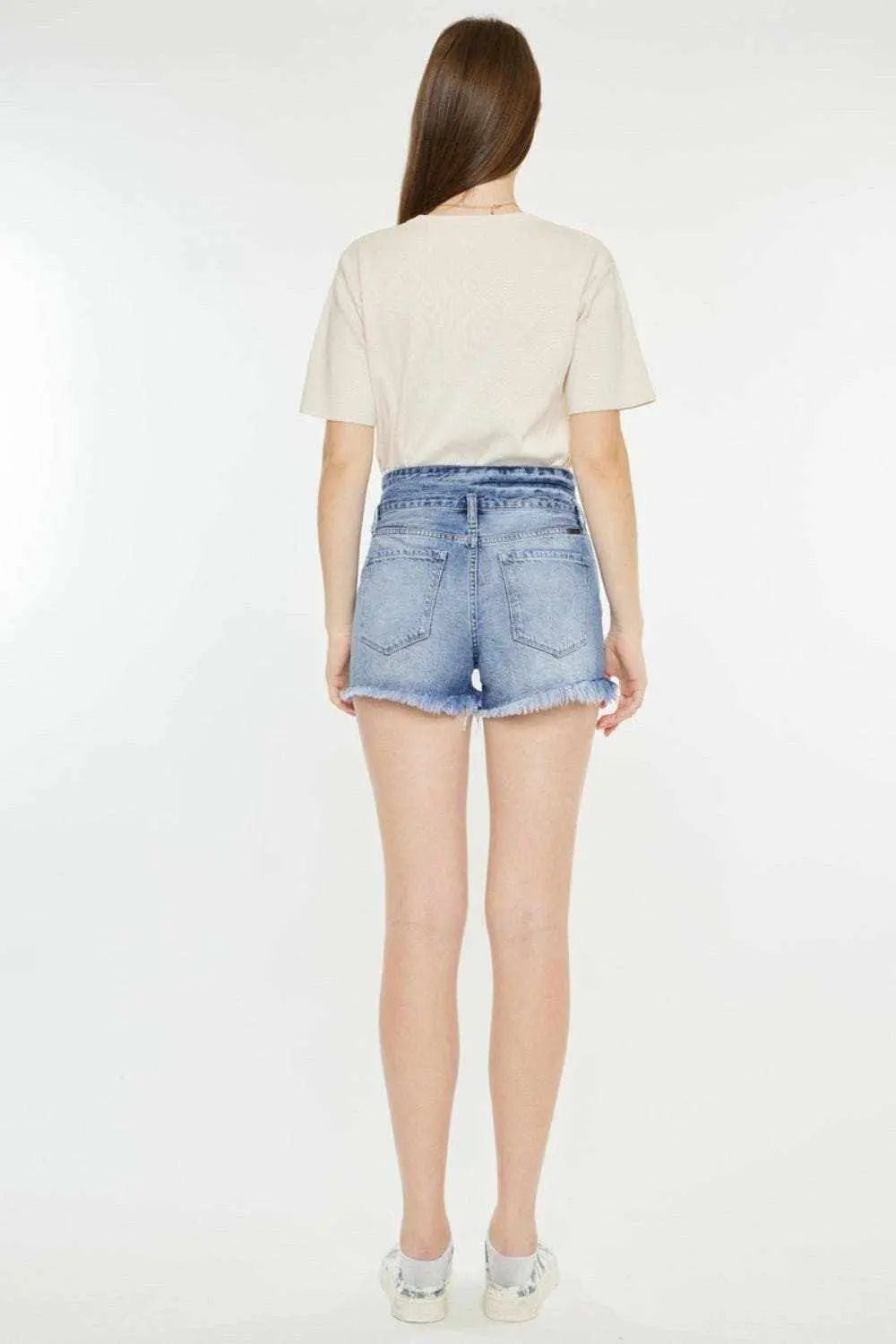 Kancan high rise frayed hem shorts - Love Salve